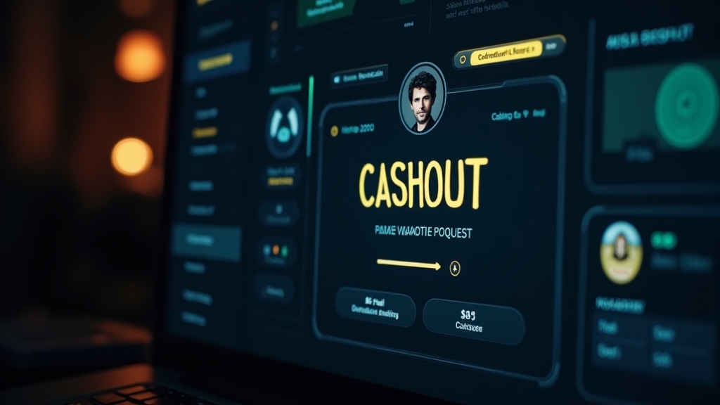 Spieler sieht den Auszahlungsstatus in einer dunklen Casino-Oberfläche