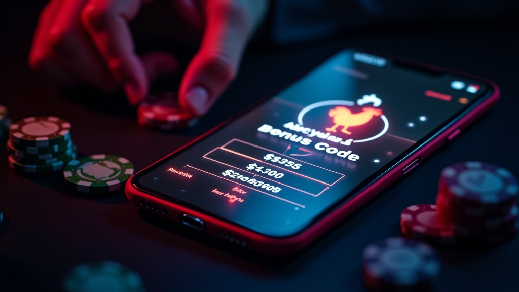 Bonuscode-Eingabefeld im dunklen Casino-Design
