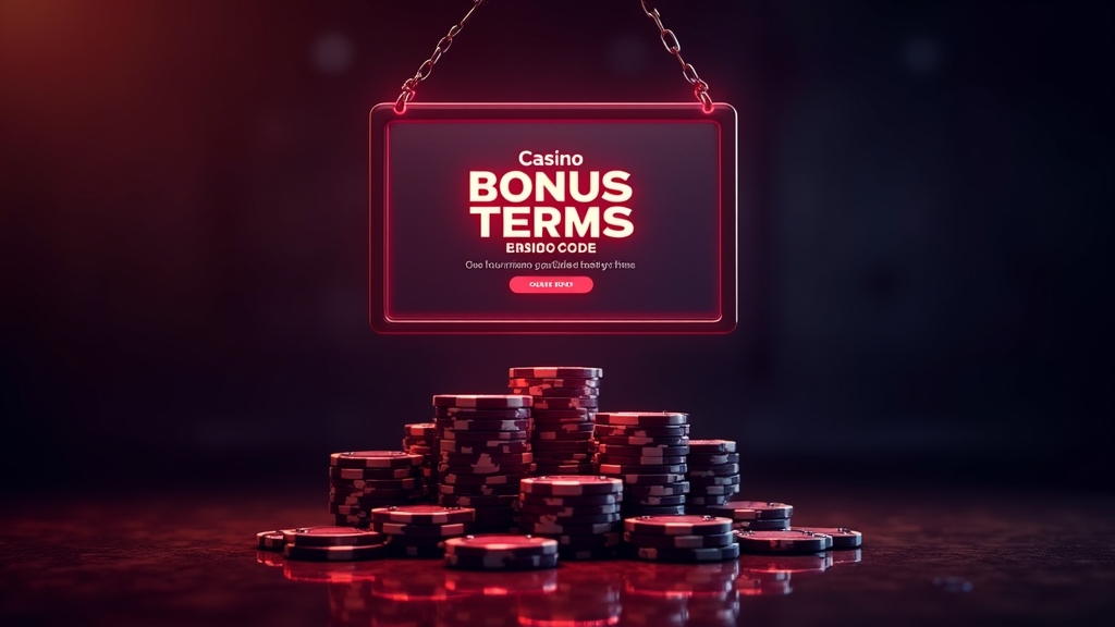 No-Deposit-Bonus mit Bedingungen und Warnsymbol im Casino-Look
